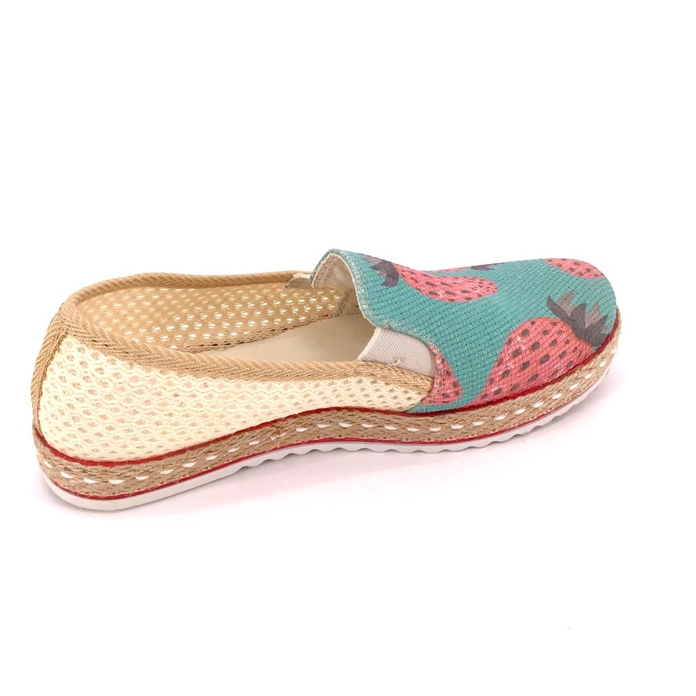 Goby Strawberry Print Espadrille Slip On Shoes Size 39 US 9 - Picture 7 of 10